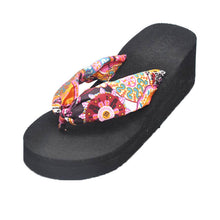 Women Home Slippers Korean Bohemia Beach Sandals Platform Wedges Flip Flops J4U66