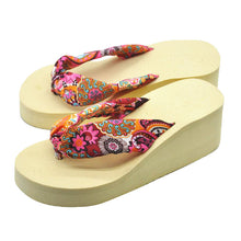 Women Home Slippers Korean Bohemia Beach Sandals Platform Wedges Flip Flops J4U66