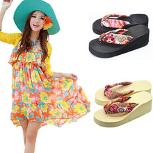 Women Home Slippers Korean Bohemia Beach Sandals Platform Wedges Flip Flops J4U66
