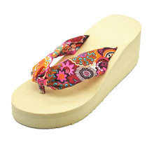 Women Home Slippers Korean Bohemia Beach Sandals Platform Wedges Flip Flops J4U66