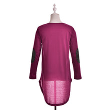 Sequins Elbow Casual Hi-Low Irregular Long Tee Women Full Sleeve T-Shirt Loose Boho Maxi Blusas Tops J4U66