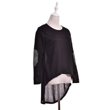 Sequins Elbow Casual Hi-Low Irregular Long Tee Women Full Sleeve T-Shirt Loose Boho Maxi Blusas Tops J4U66