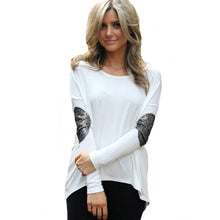 Sequins Elbow Casual Hi-Low Irregular Long Tee Women Full Sleeve T-Shirt Loose Boho Maxi Blusas Tops J4U66