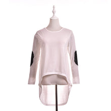 Sequins Elbow Casual Hi-Low Irregular Long Tee Women Full Sleeve T-Shirt Loose Boho Maxi Blusas Tops J4U66