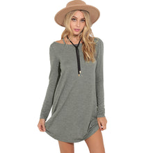 sexy back backless women t-shirts dress o neck long sleeve solid casual dress elegant ladies party mini dresses vestido J4U66