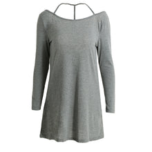 sexy back backless women t-shirts dress o neck long sleeve solid casual dress elegant ladies party mini dresses vestido J4U66