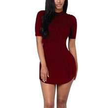 Sexy Bandage Bodycon Dress Short Sleeve Evening Party Back Zipper Dresseini Free Style Ladies Cloth J4U66