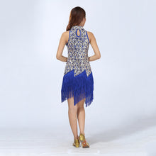 Sexy Bling Latin Sequins Ballroom Salsa Samba Rumba Tango Dress Dance Performance Dress J4U66