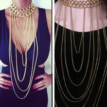 Sexy Body Chain Women Necklaces & Pendants Tassel Alloy Punk Long Necklace Designer Jewelry J4U66