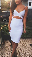 Sexy Bodycon Dresses Women Sleeveless Cut out Bandage Party Midi Dress J4U66