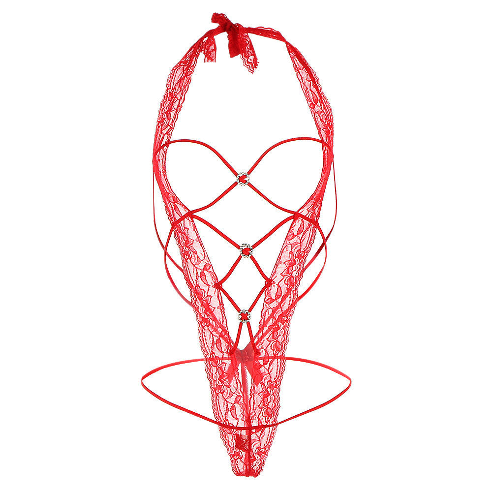 sexy bondage lingerie mesh bodysuit ladies three point lace sleepwear open breast transparent temptation intimate nuisette J4U66