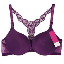 Sexy Bra For Women Front Closure Floral Lace Racer Back Padded Push Up Bra Seamless Sutian Y-line Straps Women Underwear J4U66