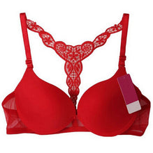 Sexy Bra For Women Front Closure Floral Lace Racer Back Padded Push Up Bra Seamless Sutian Y-line Straps Women Underwear J4U66