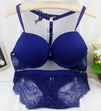 Sexy Bra Sets for Women Girls Sexy Y-line Straps Bra Set Front Closure Bra + Hollow Out Panties Intimates Lace J4U66