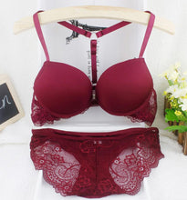 Sexy Bra Sets for Women Girls Sexy Y-line Straps Bra Set Front Closure Bra + Hollow Out Panties Intimates Lace J4U66