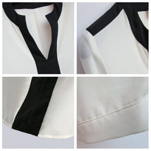 sexy chiffon blouse shirt deep v neck patchwork casual shirt women blouses shirt long sleeve blusas femininas women tops J4U66