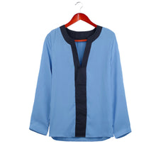sexy chiffon blouse shirt deep v neck patchwork casual shirt women blouses shirt long sleeve blusas femininas women tops J4U66