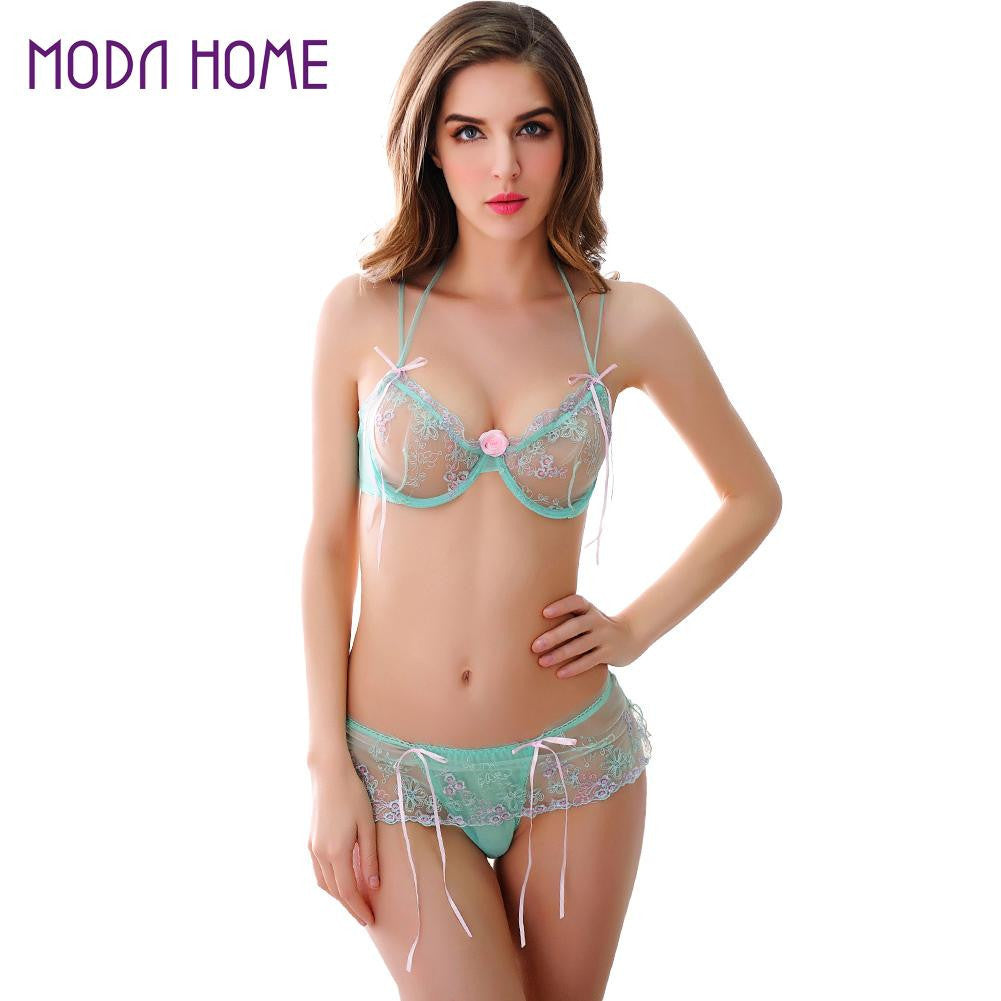 sexy erotic lingerie women bra set bikini underwear with g-string dress babydoll nightwear woman costumes sexy bra sets J4U66