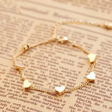 Sexy Gold Tone Love Heart Foot jewelry heart anklets for women girl  jewelry Chain J4U66