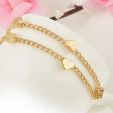Sexy Gold Tone Love Heart Foot jewelry heart anklets for women girl  jewelry Chain J4U66