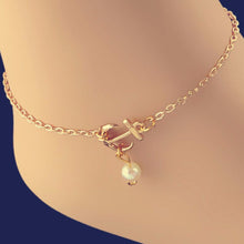 Sexy Imitation Pearl Anchor Gold Silver Ankle Chain Anklets Bracelet Charm Anklet for Women Vintage Foot Jewelry J4U66