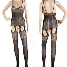 Sexy Lace Neck Fishnet Body Stocking Sexy Lingerie Nets Sex Costumes Mesh Fishnet Open Crotch Bodystocking J4U66