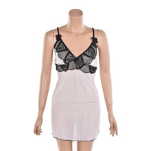 Sexy Lace Robe Dress Sleepwear Lingerie Nightdress Nightgown with G-string J4U66