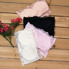 Sexy Ladies Full Lace Stretch Padded Strapless Bra Bandeau J4U66
