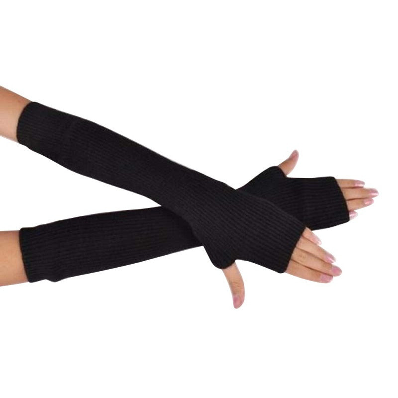 Sexy Lady Women Arm Long Half Fingerless Gloves Sleevelets Knitted Mittens Glove 13 Colors PY6 J4U66