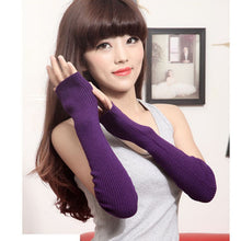 Sexy Lady Women Arm Long Half Fingerless Gloves Sleevelets Knitted Mittens Glove 13 Colors PY6 J4U66