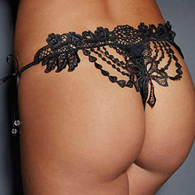 Sexy LadyWomen's Thongs Lace G-String V-String Panties Knickers T-back Briefs Hollow Out Underwear Black Color J4U66