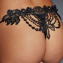Sexy LadyWomen's Thongs Lace G-String V-String Panties Knickers T-back Briefs Hollow Out Underwear Black Color J4U66