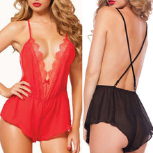 Sexy Lingerie 2 Colors v deep lace backless halter women nightwear dress  J4U66