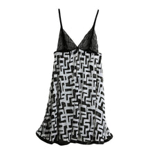 sexy lingerie babydoll dress women nightwear print lace sheer mesh spaghetti strap backless sleepwear nightgown with g-string J4U66