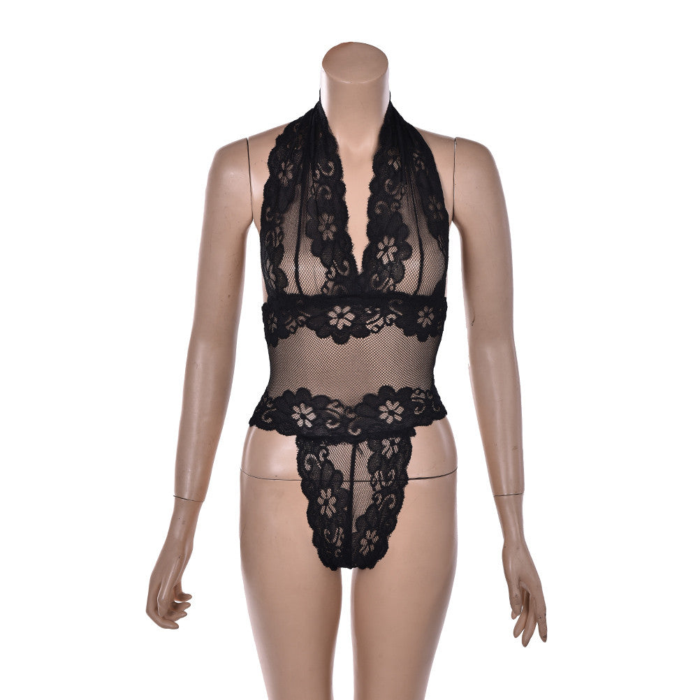 Sexy Lingerie Lace Bodysuits Sleepwear Pajamas Erotic UniformWomen's Underwear Conjoined Dress Leotard Intimates With G-string J4U66