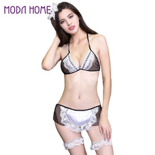 sexy lingerie maid uniform temptation cosplay sheer lace dress sexy underwear nuisette babydoll halter sleepwear for women J4U66