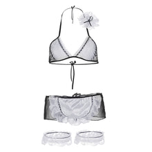 sexy lingerie maid uniform temptation cosplay sheer lace dress sexy underwear nuisette babydoll halter sleepwear for women J4U66