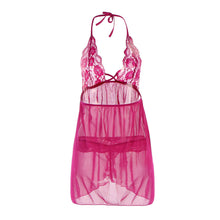 sexy lingerie set nuisette babydoll sleepwear thong open nightwear halter sheer lace dress for women sous vetement femme J4U66