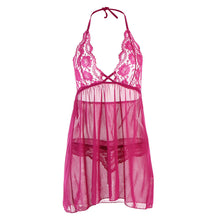 sexy lingerie set nuisette babydoll sleepwear thong open nightwear halter sheer lace dress for women sous vetement femme J4U66