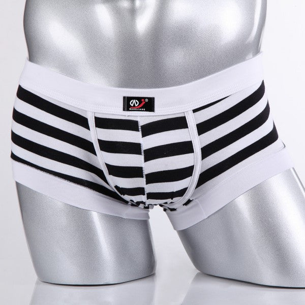 Sexy Men's Cotton Underwear Boxers Striped Shorts Fashion Underpants S-XL J4U66