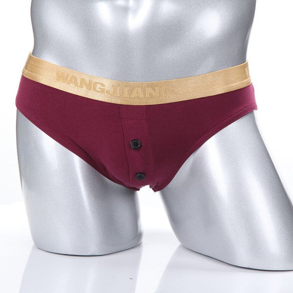 sexy mens briefs cotton underwear shorts underpants button low rise briefs m l J4U66