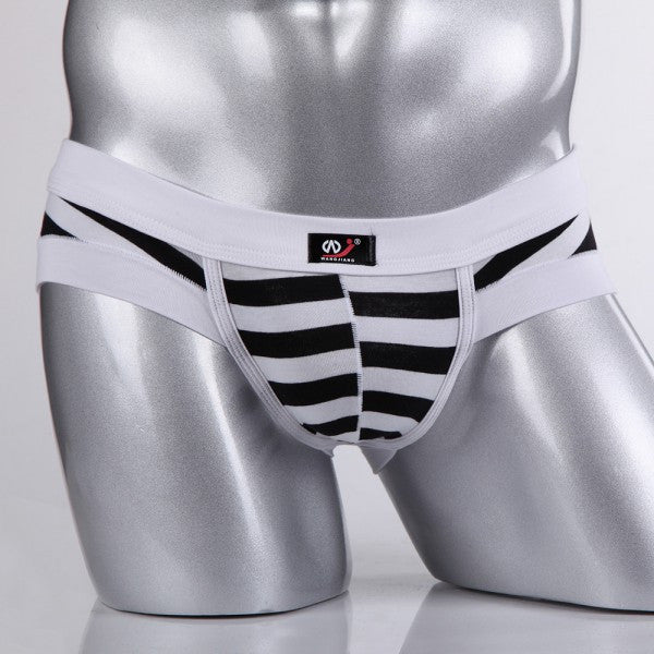 Sexy Mens Cotton Underwear Briefs Striped Shorts Fashion Men's Underpants S-XL  J4U66