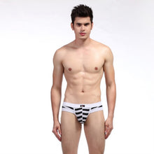 Sexy Mens Cotton Underwear Briefs Striped Shorts Fashion Men's Underpants S-XL  J4U66