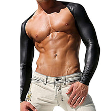 Sexy Mens Shrug Tight Arm Oversleeve Leather Mesh Splicing Underwear J4U66