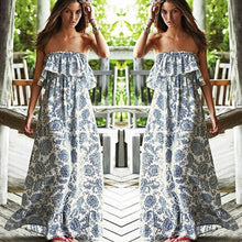 sexy off shoulder long maxi dress women boho evening beach sundress J4U66