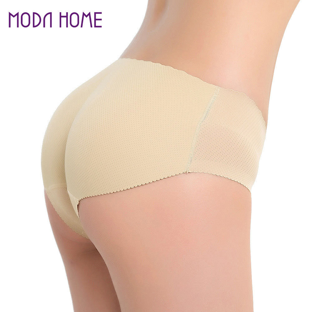 sexy padded women panties seamless buttock plump underpants butt lift briefs women underwear panty black beige J4U66