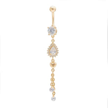 Sexy Rhinestone Navel Barbell Golden Body Piercing Belly Ring Dangle  J4U66