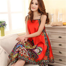 sexy sexy women imitated silk sleepwear robes dress night skirt nighty nightgowns color rose yellow red J4U66