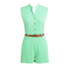 sexy sheer lace women jumpsuit high neck cold shoulder bodysuit sleeveless waist belt bodycon slim playsuit rompers J4U66