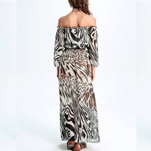 sexy side split off shoulder print dress high waist pleated maxi party dress women vintage beach dress plus size vestidos J4U66